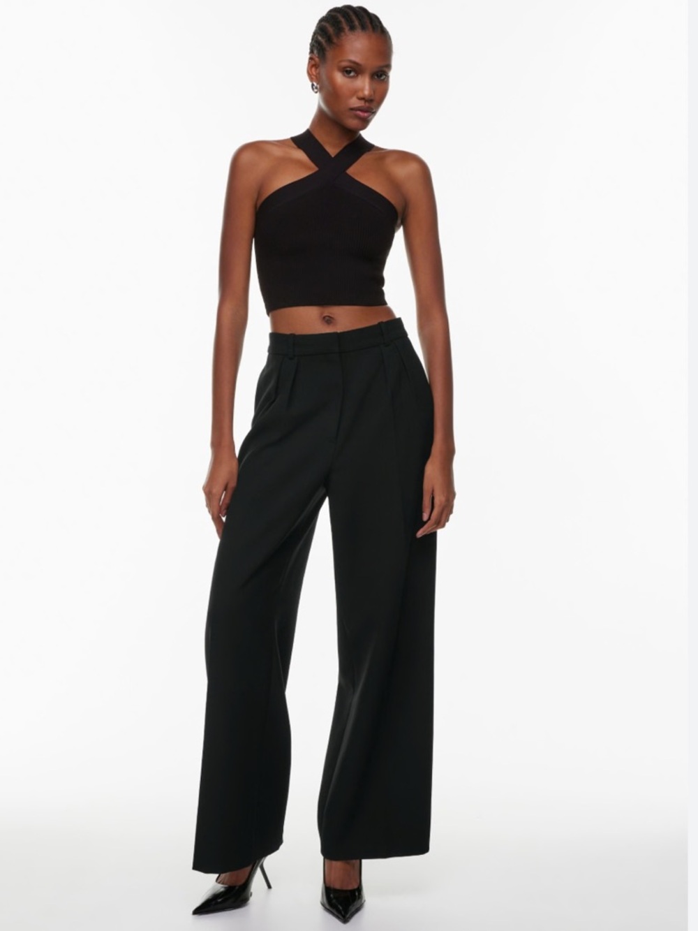 Aritzia Sculpt Knit across Cross Halter